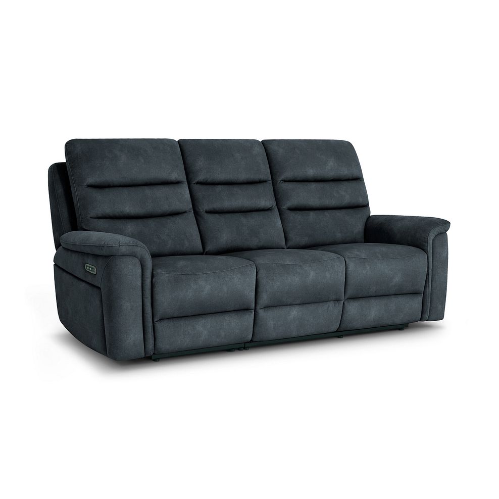 Jarrod 3 Seater Power Recliner with Adjustable Power Headrest and Lumbar Support in Dexter Shadow Fabric 1