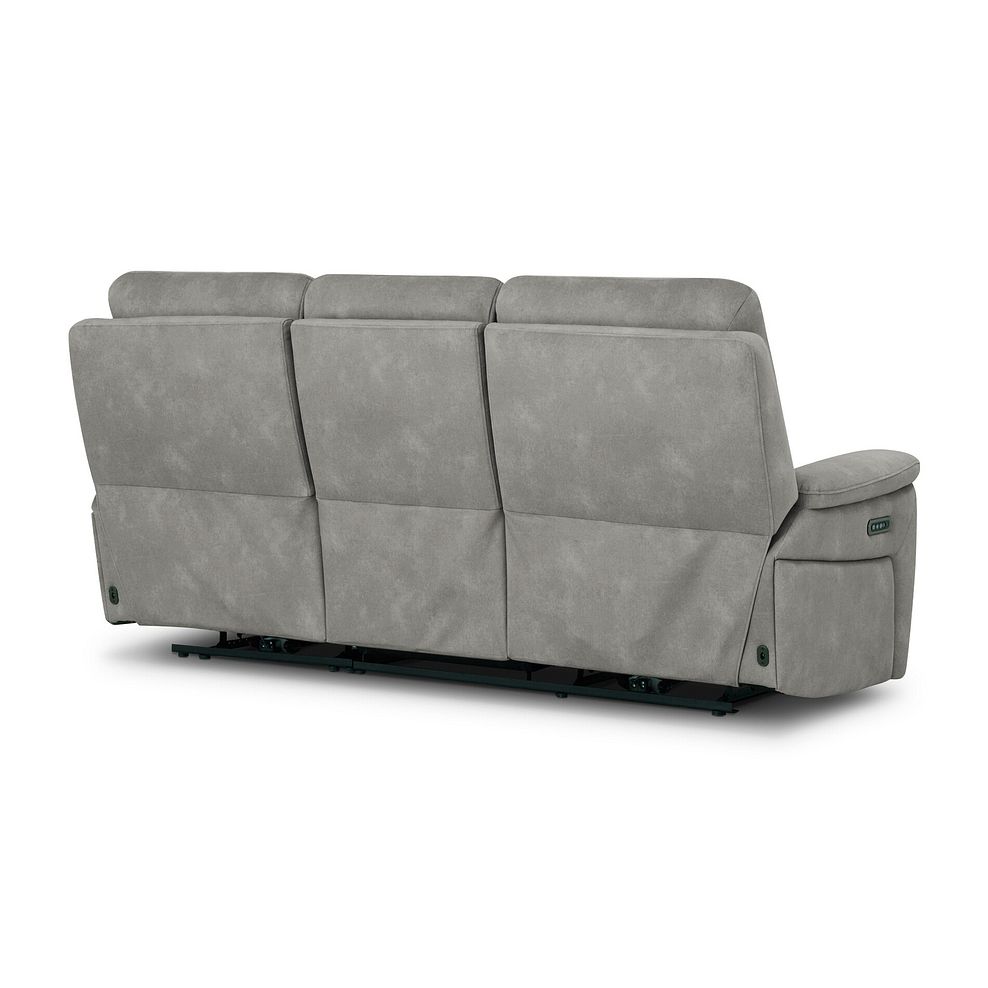 Jarrod 3 Seater Power Recliner with Adjustable Power Headrest and Lumbar Support in Dexter Stone Fabric 10
