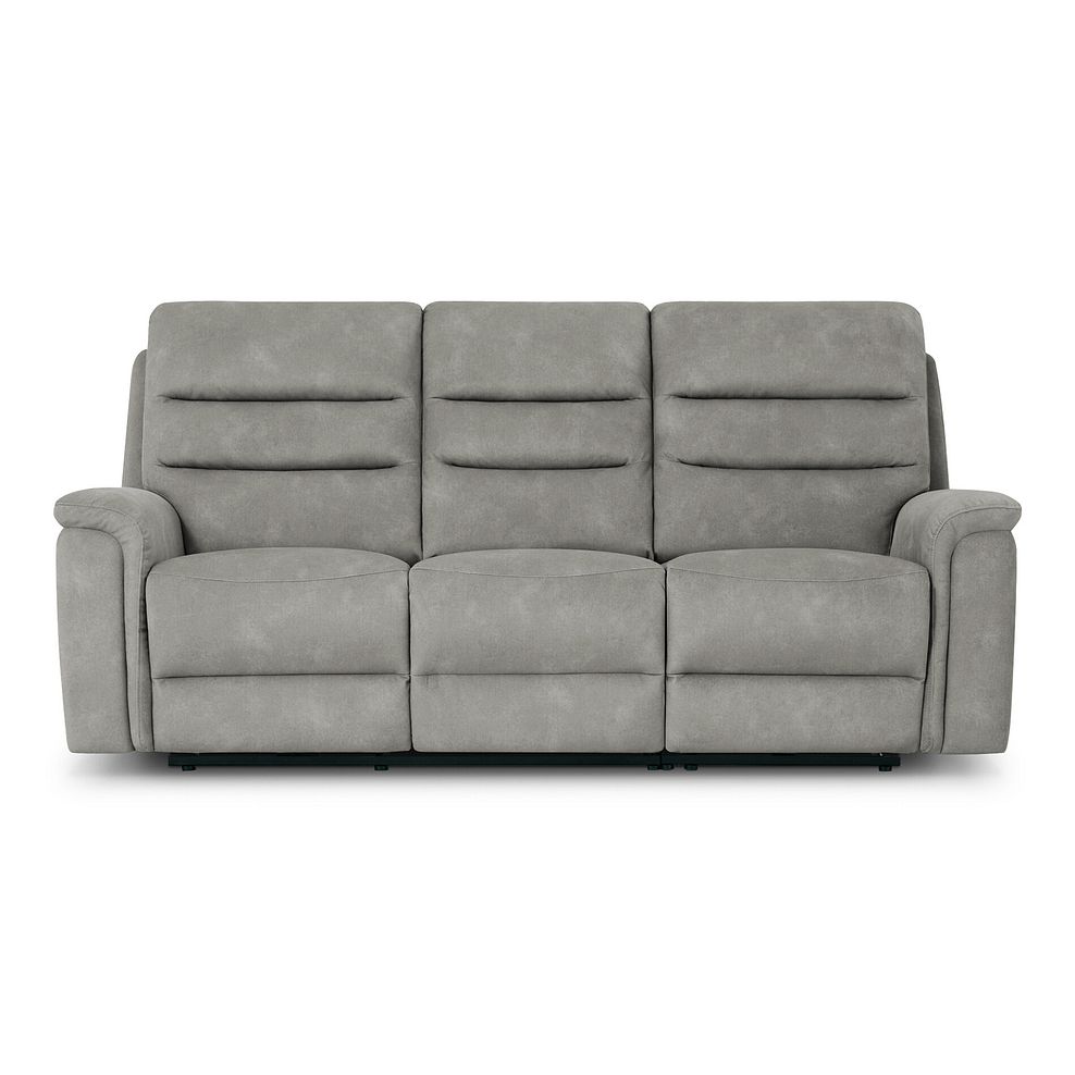Jarrod 3 Seater Power Recliner with Adjustable Power Headrest and Lumbar Support in Dexter Stone Fabric 6