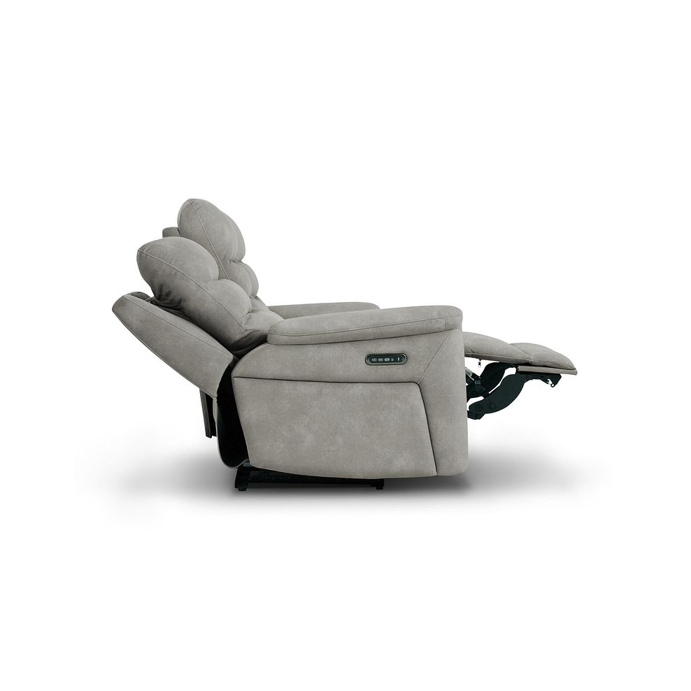 Jarrod 3 Seater Power Recliner with Adjustable Power Headrest and Lumbar Support in Dexter Stone Fabric 8