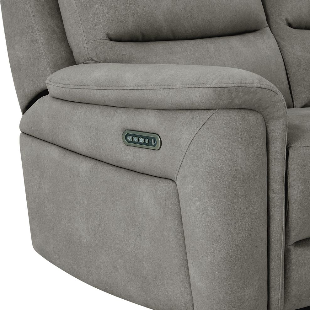 Jarrod 3 Seater Power Recliner with Adjustable Power Headrest and Lumbar Support in Dexter Stone Fabric 14