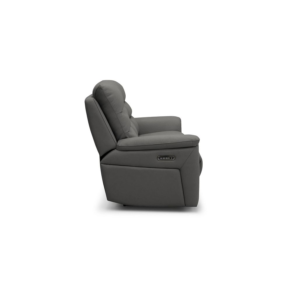 Jarrod 3 Seater Power Recliner with Adjustable Power Headrest and Lumbar Support in Elephant Grey Leather 7