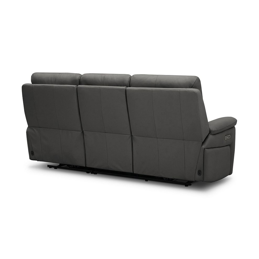 Jarrod 3 Seater Power Recliner with Adjustable Power Headrest and Lumbar Support in Elephant Grey Leather 9