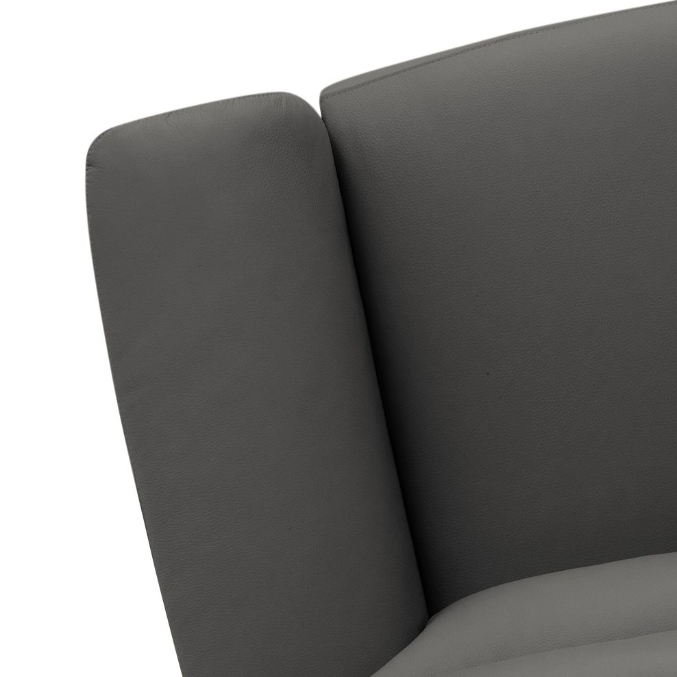 Jarrod 3 Seater Power Recliner with Adjustable Power Headrest and Lumbar Support in Elephant Grey Leather 14