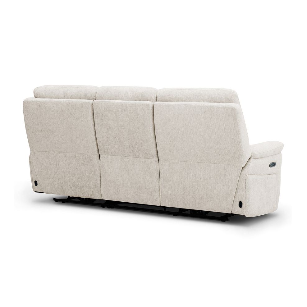 Jarrod 3 Seater Power Recliner with Adjustable Power Headrest and Lumbar Support in Hopsack Natural Fabric 11