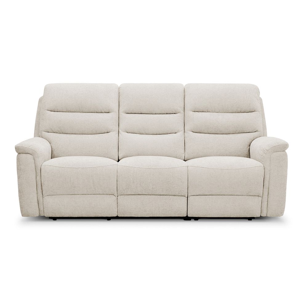 Jarrod 3 Seater Power Recliner with Adjustable Power Headrest and Lumbar Support in Hopsack Natural Fabric 10