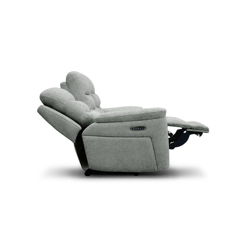 Jarrod 3 Seater Power Recliner with Adjustable Power Headrest and Lumbar Support in Hopsack Platinum Fabric 9