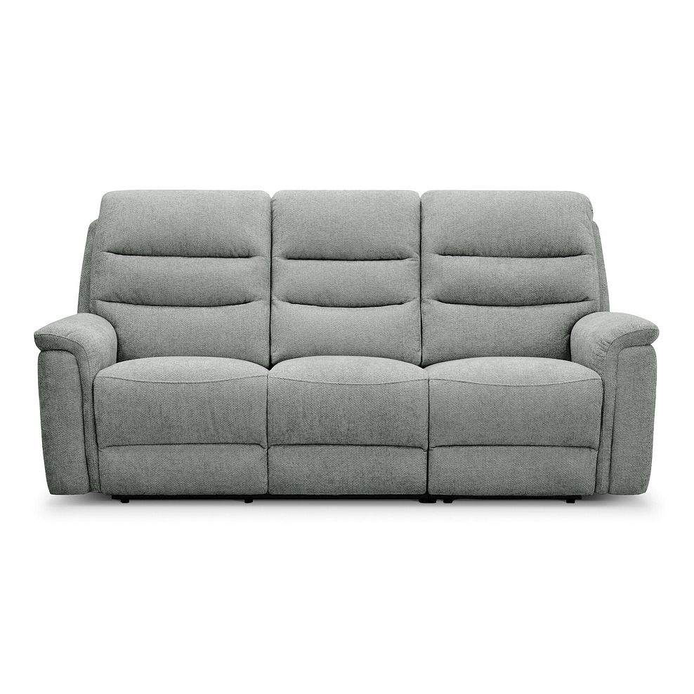 Jarrod 3 Seater Power Recliner with Adjustable Power Headrest and Lumbar Support in Hopsack Platinum Fabric 7