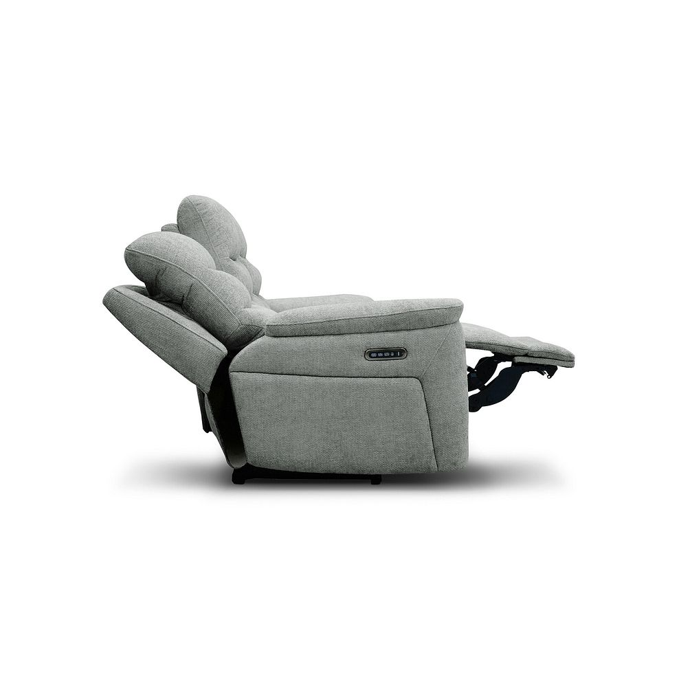 Jarrod 3 Seater Power Recliner with Adjustable Power Headrest and Lumbar Support in Hopsack Platinum Fabric 10