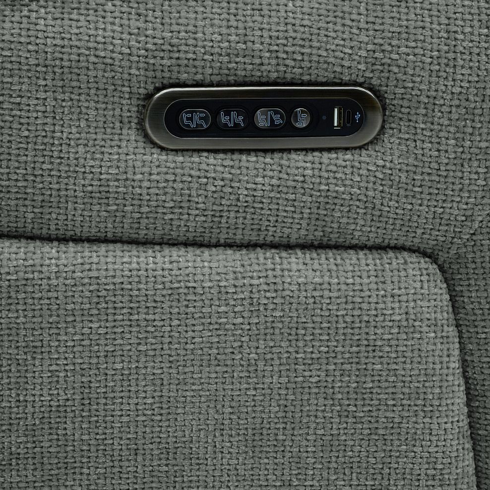 Jarrod 3 Seater Power Recliner with Adjustable Power Headrest and Lumbar Support in Hopsack Platinum Fabric 13