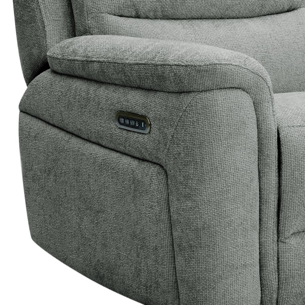 Jarrod 3 Seater Power Recliner with Adjustable Power Headrest and Lumbar Support in Hopsack Platinum Fabric 16
