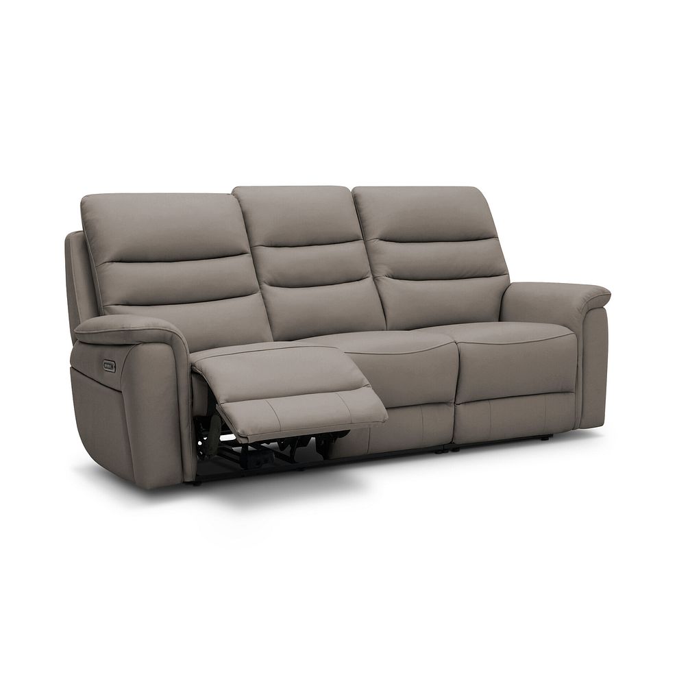 Jarrod 3 Seater Power Recliner with Adjustable Power Headrest and Lumbar Support in Oyster Leather 2