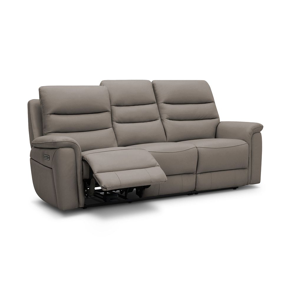 Jarrod 3 Seater Power Recliner with Adjustable Power Headrest and Lumbar Support in Oyster Leather 3