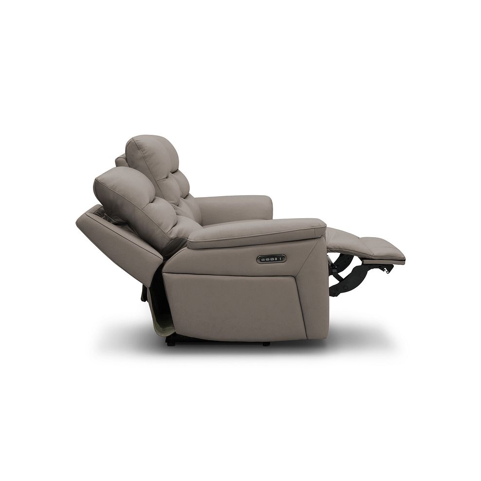 Jarrod 3 Seater Power Recliner with Adjustable Power Headrest and Lumbar Support in Oyster Leather 8