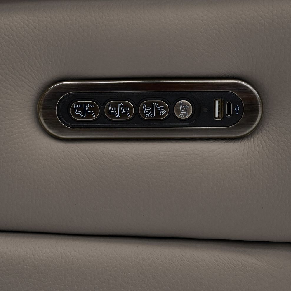 Jarrod 3 Seater Power Recliner with Adjustable Power Headrest and Lumbar Support in Oyster Leather 12