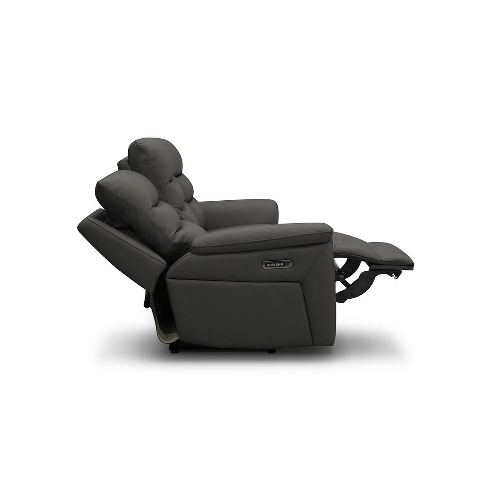 Jarrod 3 Seater Power Recliner with Adjustable Power Headrest and Lumbar Support in Storm Leather 8