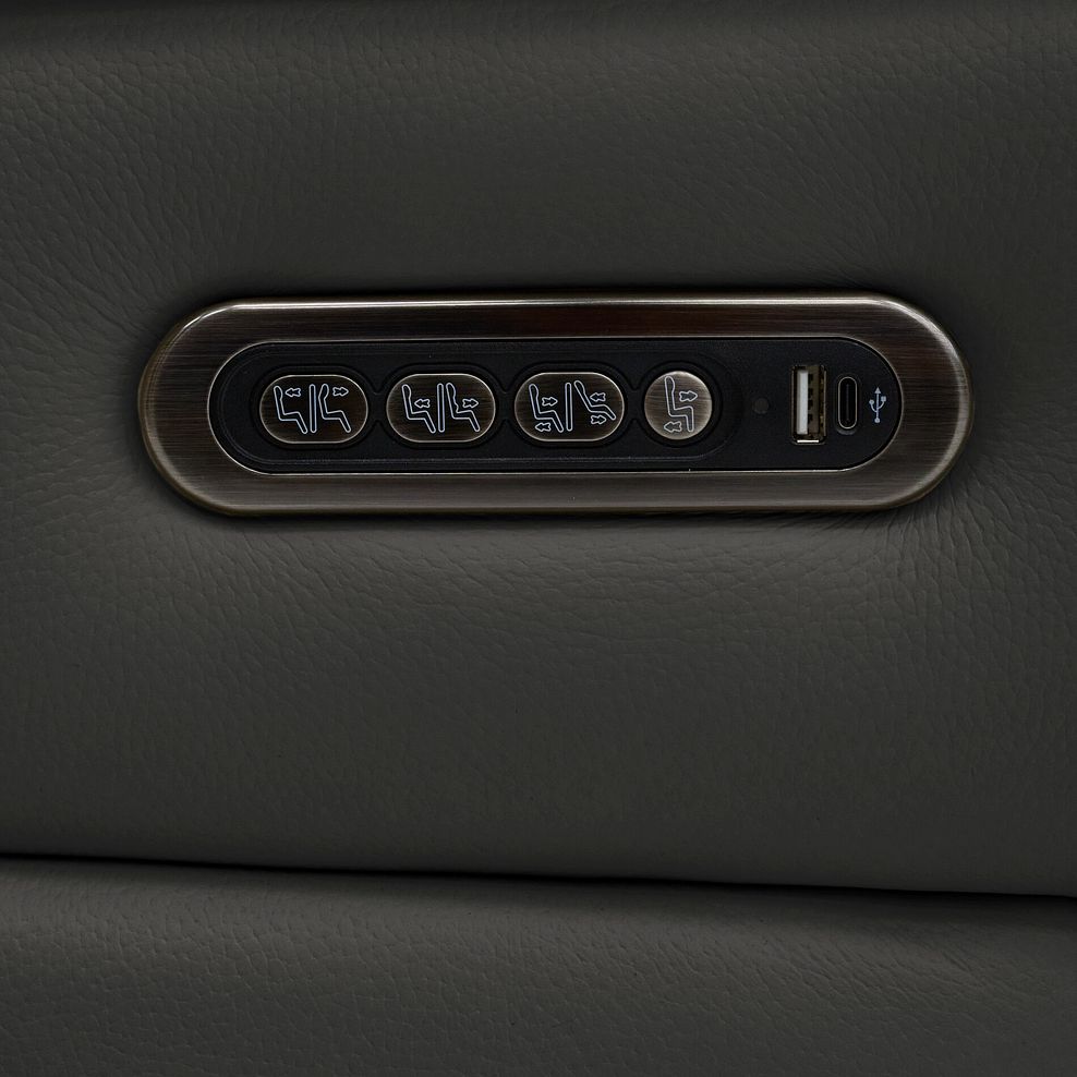 Jarrod 3 Seater Power Recliner with Adjustable Power Headrest and Lumbar Support in Storm Leather 12