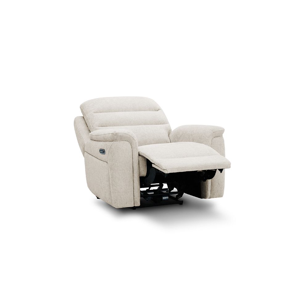 Jarrod Power Recliner Armchair in Hopsack Natural Fabric 3