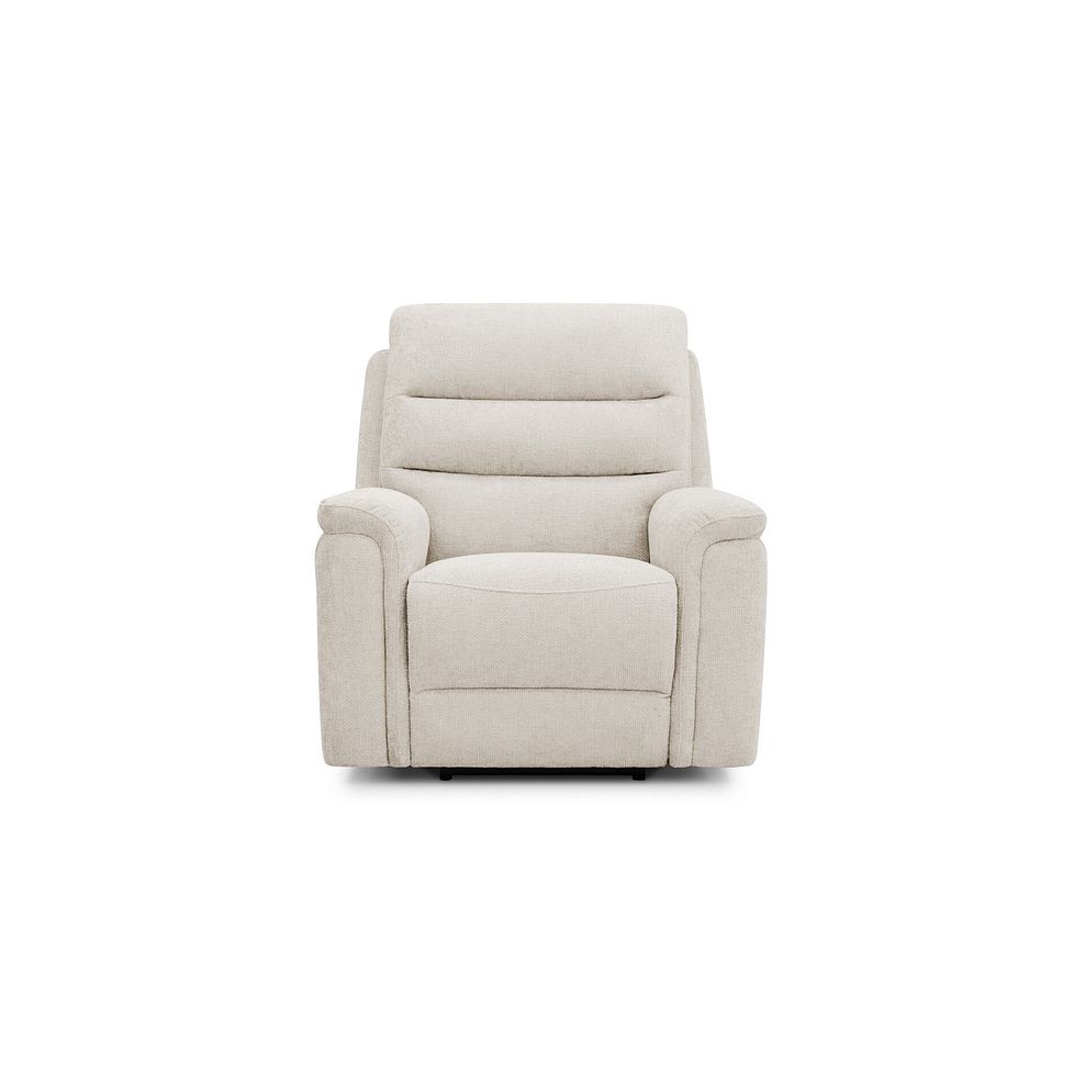 Jarrod Power Recliner Armchair in Hopsack Natural Fabric 4