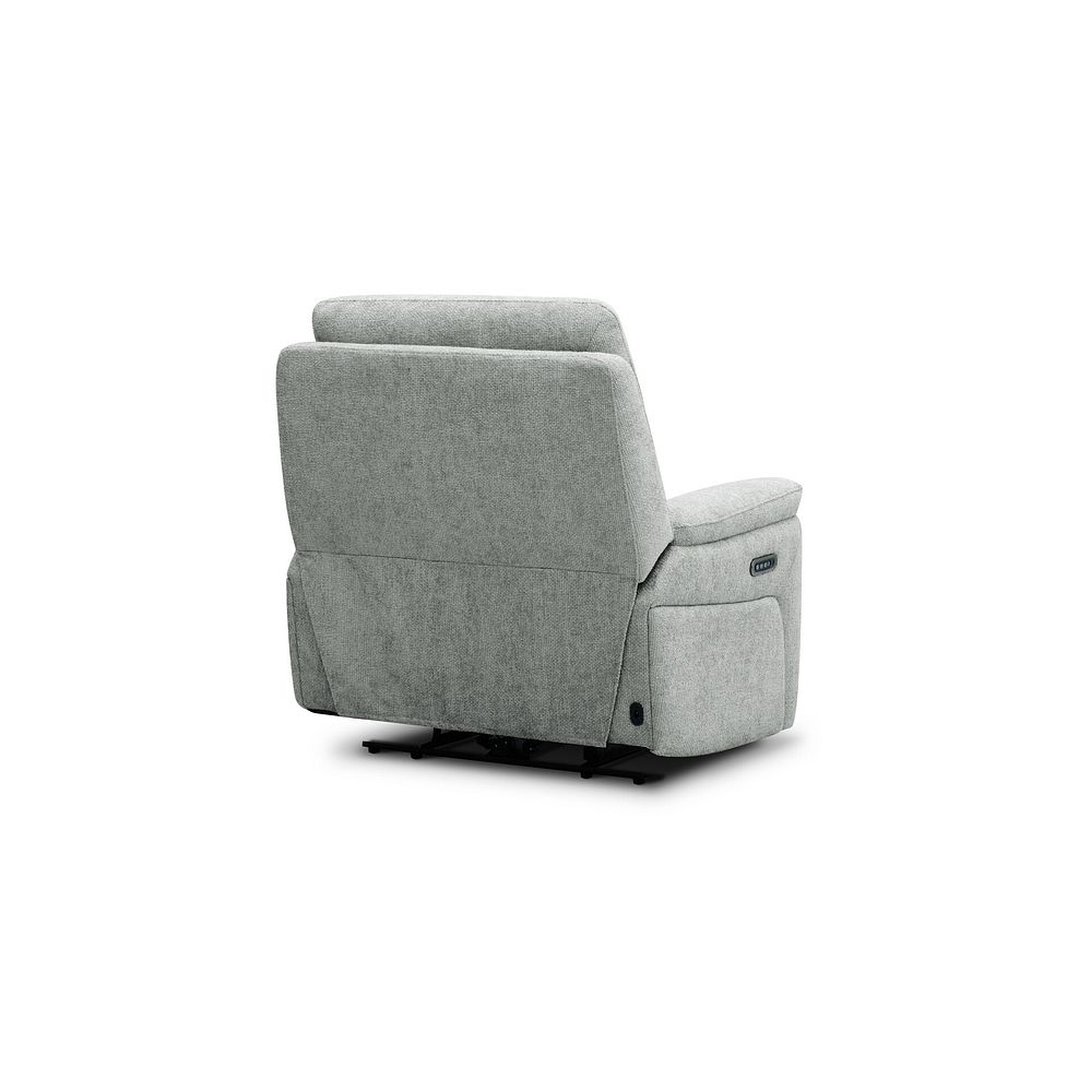 Jarrod Power Recliner Armchair in Hopsack Platinum Fabric 7