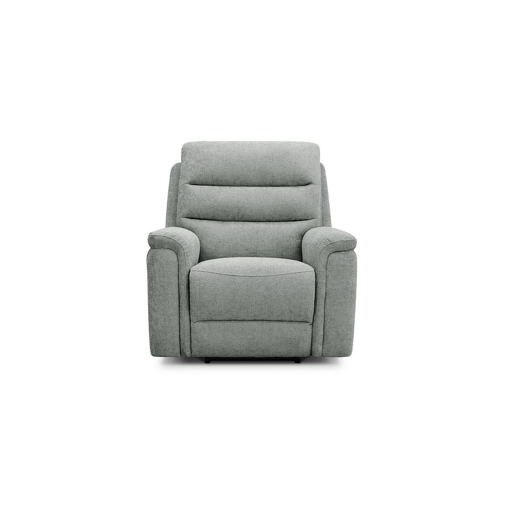 Jarrod Power Recliner Armchair in Hopsack Platinum Fabric 4