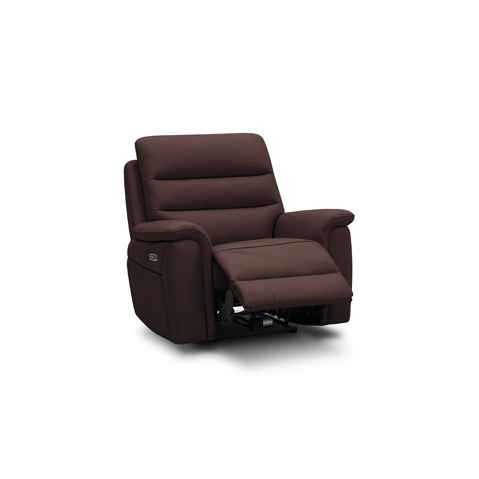 Jarrod Power Recliner Armchair with Adjustable Power Headrest and Lumbar Support in Chestnut Leather 6