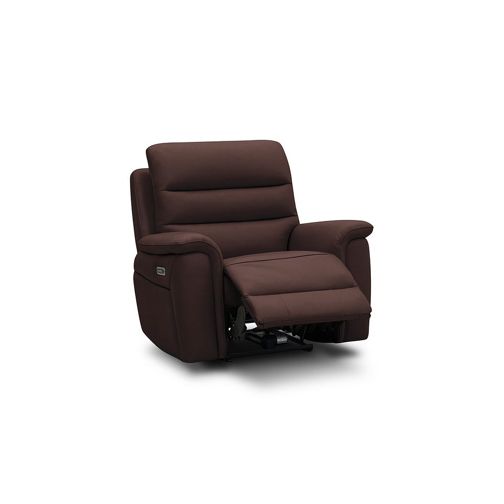 Jarrod Power Recliner Armchair with Adjustable Power Headrest and Lumbar Support in Chestnut Leather 7