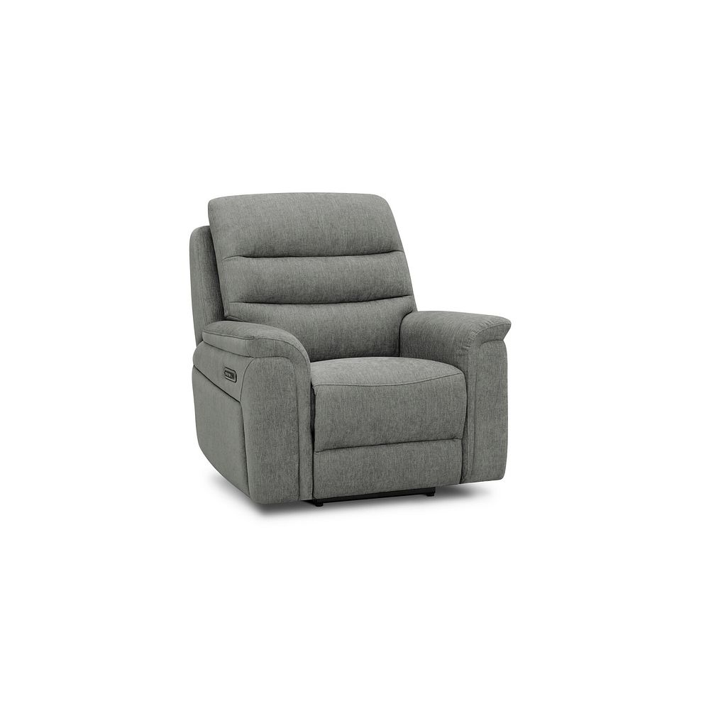 Jarrod Power Recliner Armchair with Adjustable Power Headrest and Lumbar Support in Darwin Mushroom Fabric 1