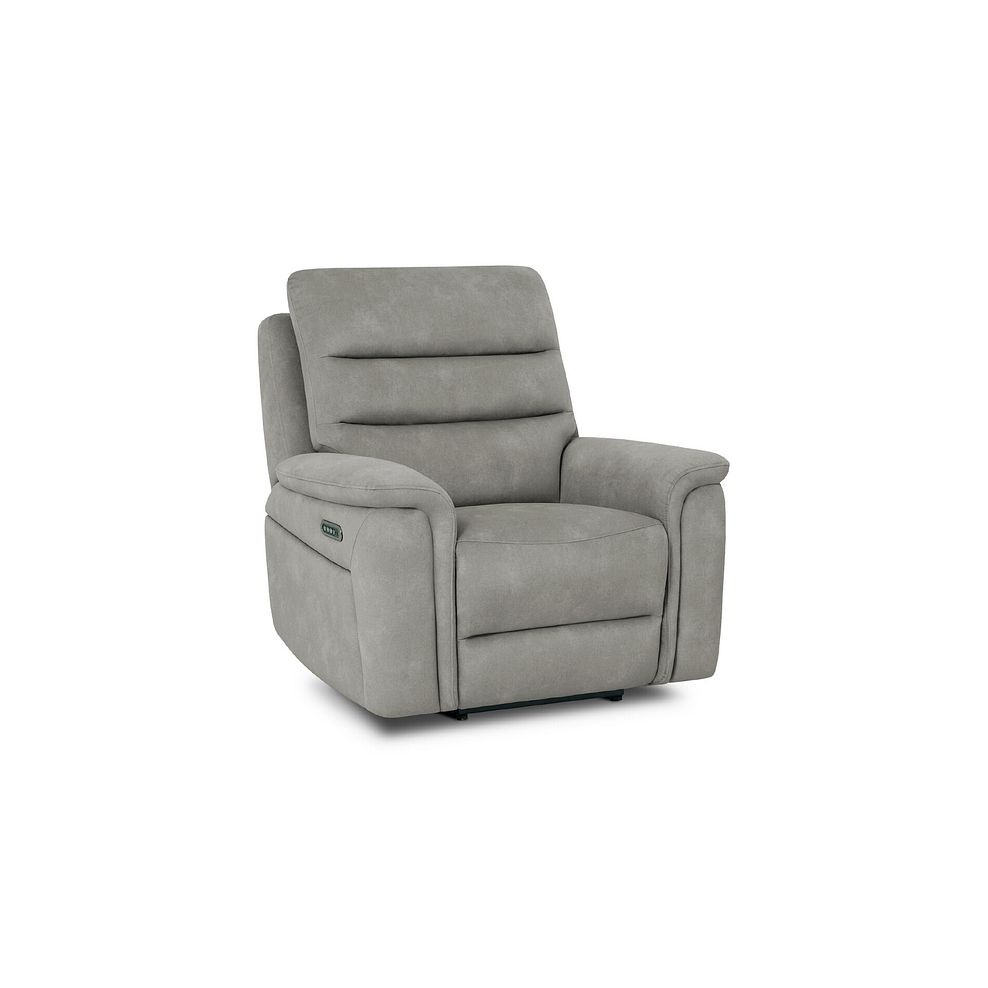 Jarrod Power Recliner Armchair with Adjustable Power Headrest and Lumbar Support in Dexter Stone Fabric 1
