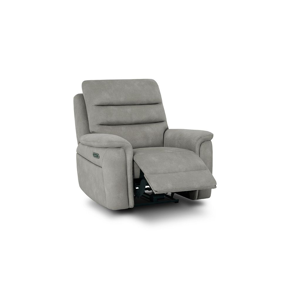 Jarrod Power Recliner Armchair with Adjustable Power Headrest and Lumbar Support in Dexter Stone Fabric 2