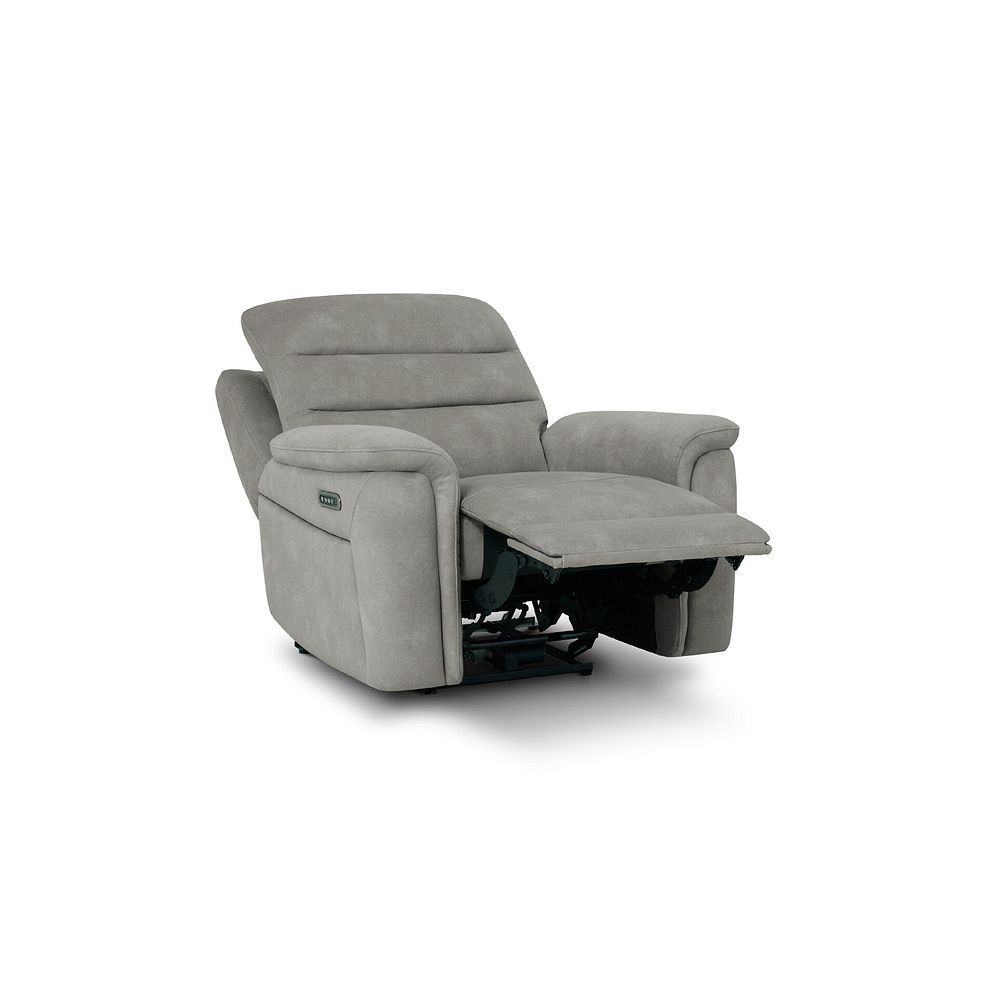 Jarrod Power Recliner Armchair with Adjustable Power Headrest and Lumbar Support in Dexter Stone Fabric 4