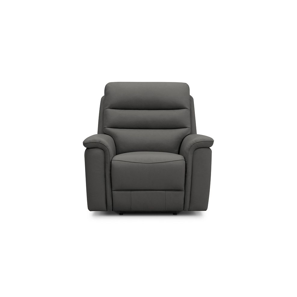 Jarrod Power Recliner Armchair with Adjustable Power Headrest and Lumbar Support in Elephant Grey Leather 5