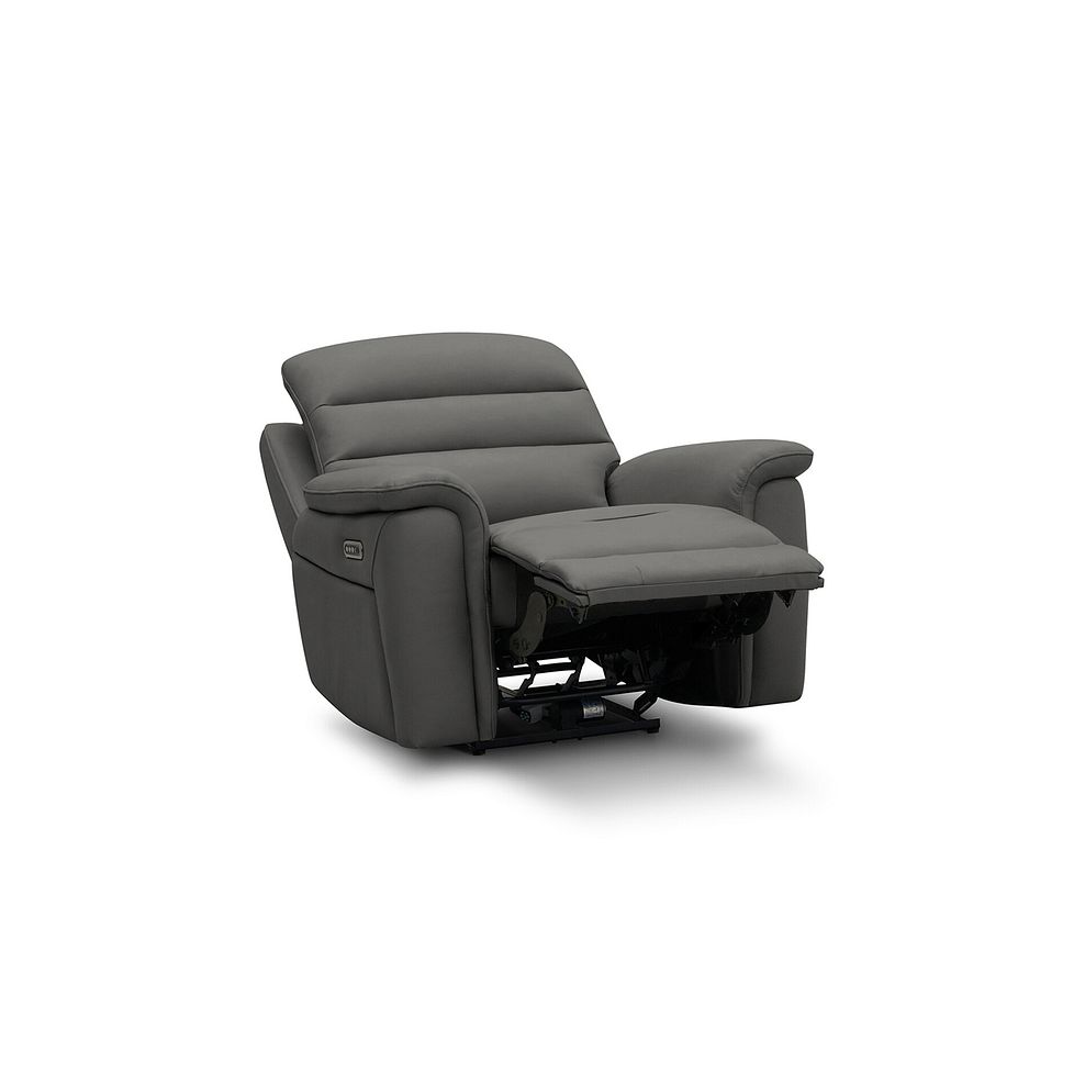 Jarrod Power Recliner Armchair with Adjustable Power Headrest and Lumbar Support in Elephant Grey Leather 4