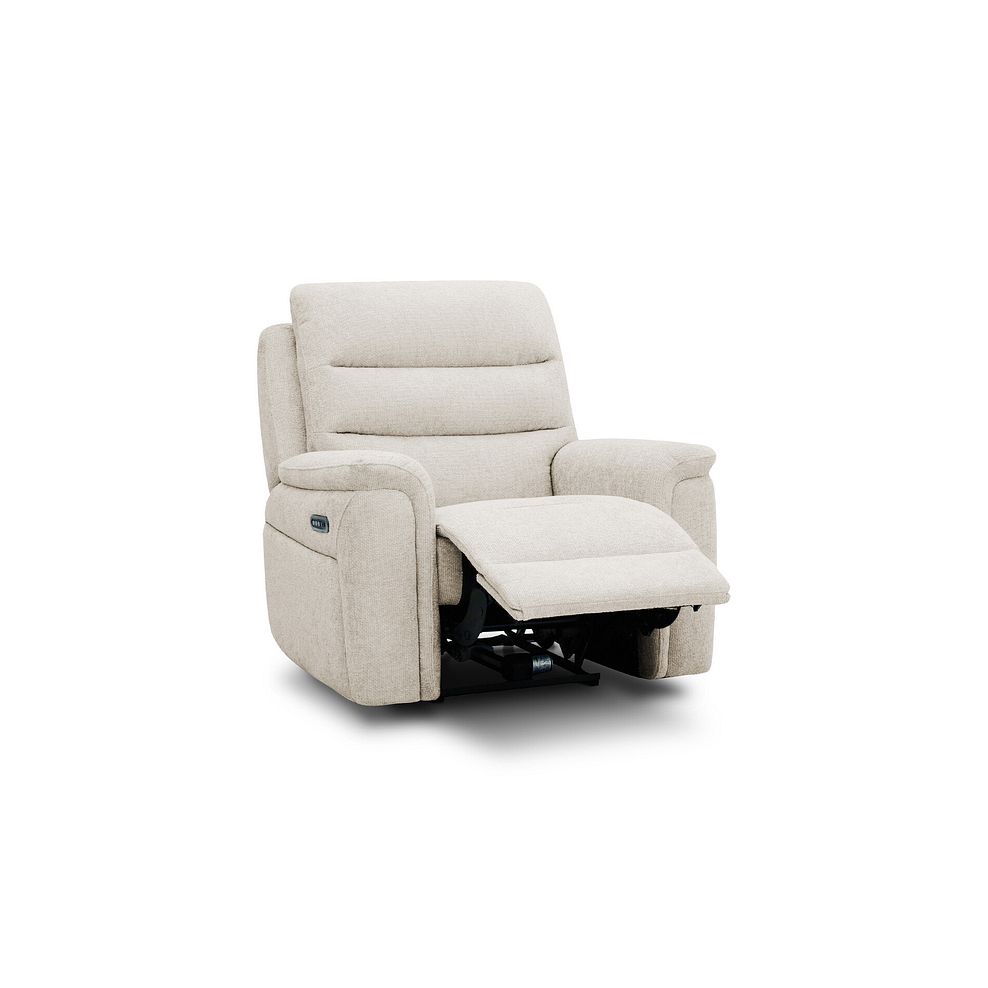 Jarrod Power Recliner Armchair with Adjustable Power Headrest and Lumbar Support in Hopsack Natural Fabric 2