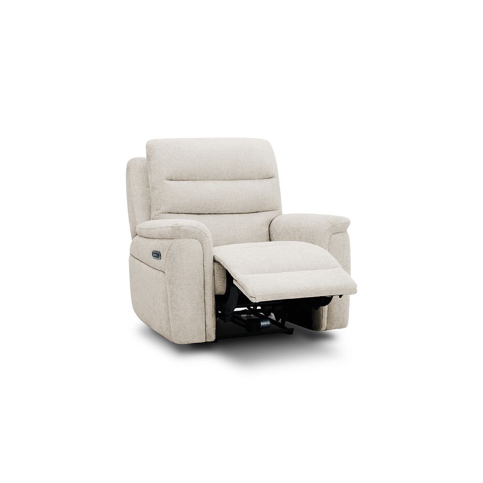 Jarrod Power Recliner Armchair with Adjustable Power Headrest and Lumbar Support in Hopsack Natural Fabric 3