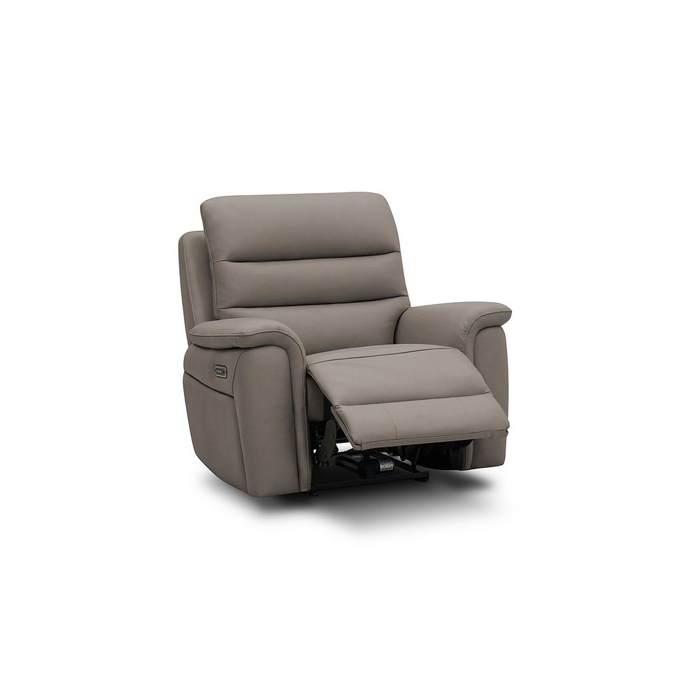 Jarrod Power Recliner Armchair with Adjustable Power Headrest and Lumbar Support in Oyster Leather 3