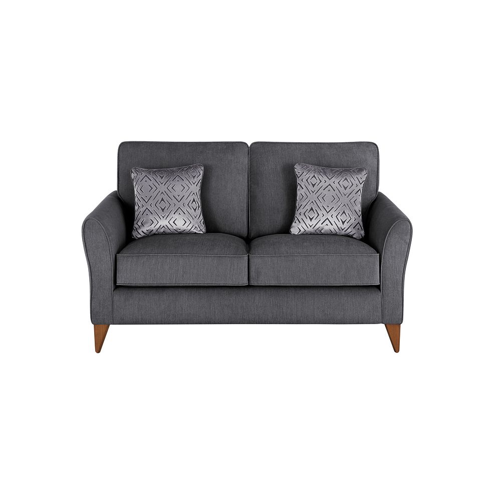 Jasmine 2 Seater Sofa in Campo Fabric - Pewter with Khalifa Steel Scatters 2