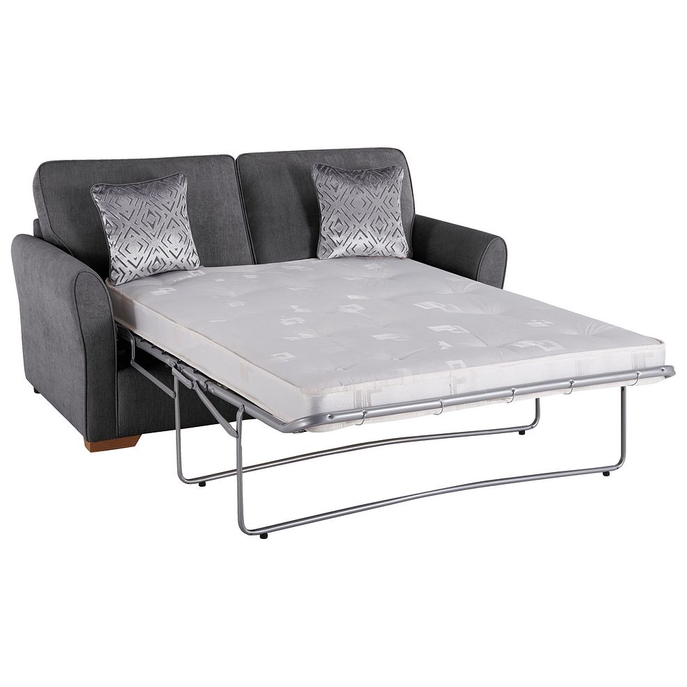 Jasmine 3 Seater Sofa Bed with Deluxe Mattress in Campo Pewter with Khalifa Steel Scatters
