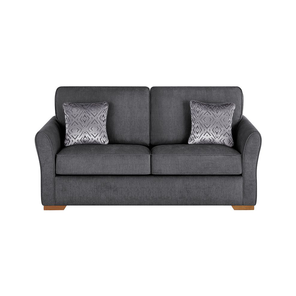 Jasmine 3 Seater Sofa Bed with Deluxe Mattress in Campo Pewter with Khalifa Steel Scatters 3