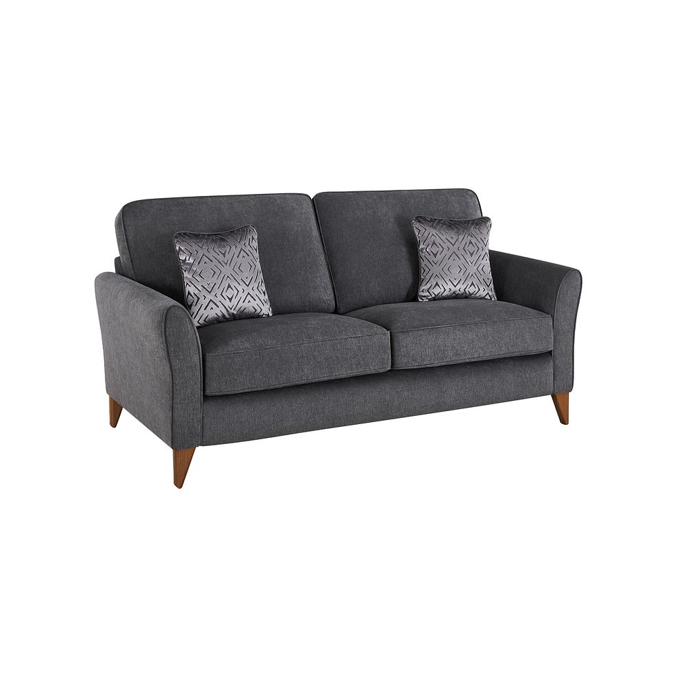 Jasmine 3 Seater Sofa in Campo Fabric - Pewter with Khalifa Steel Scatters Thumbnail 1
