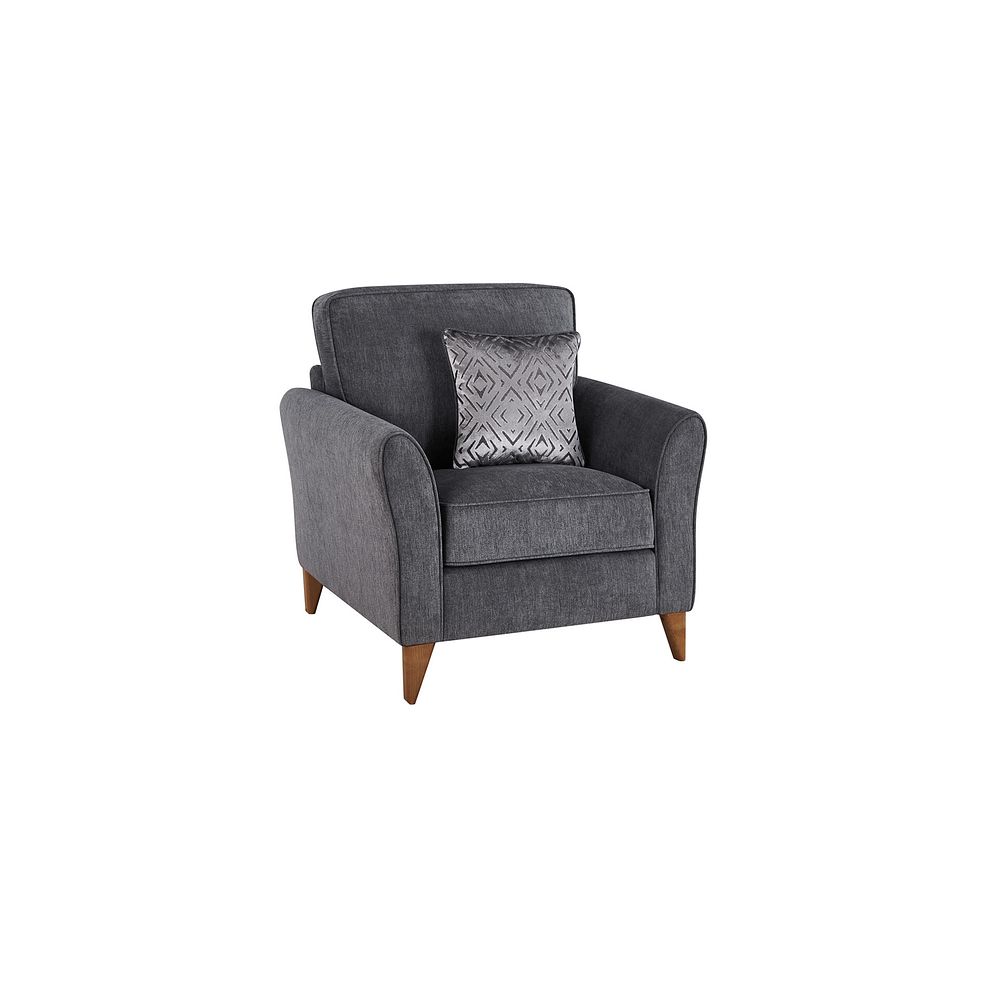 Jasmine Armchair in Campo Fabric - Pewter with Khalifa Steel Scatters 1