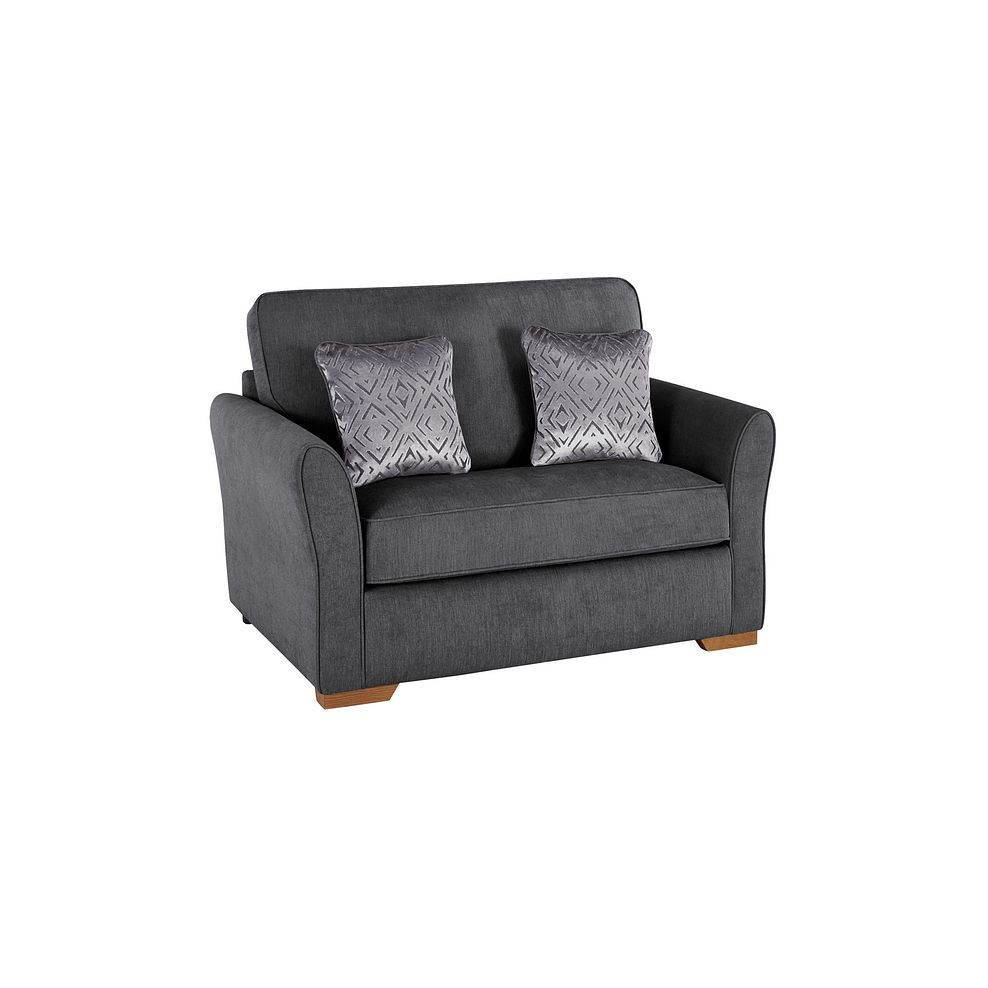 Jasmine Armchair Sofa Bed with Deluxe Mattress in Campo Pewter with Khalifa Steel Scatters 2