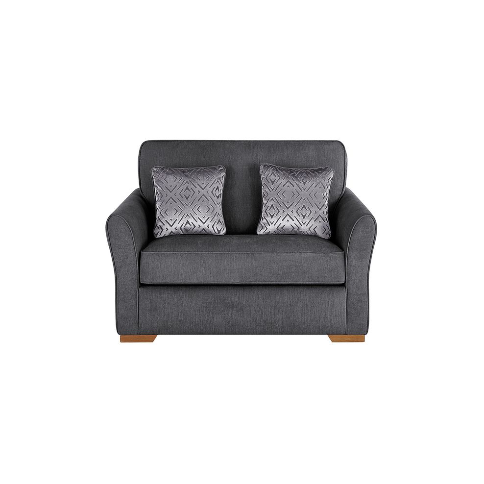 Jasmine Armchair Sofa Bed with Deluxe Mattress in Campo Pewter with Khalifa Steel Scatters 3