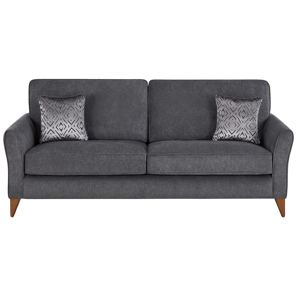 Jasmine 4 Seater Sofa in Campo Fabric - Pewter with Khalifa Steel Scatters 2