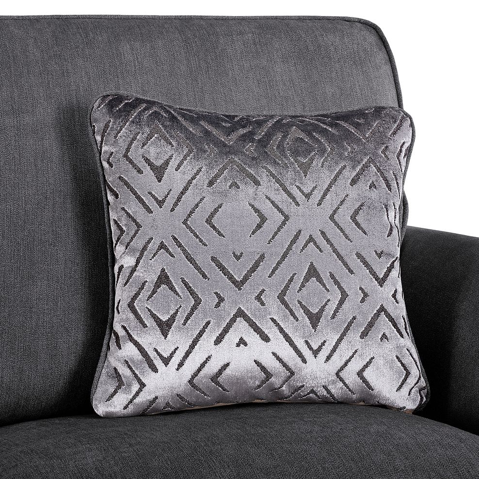 Jasmine 4 Seater Sofa in Campo Fabric - Pewter with Khalifa Steel Scatters 5