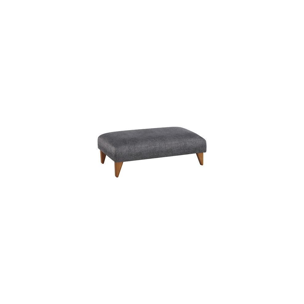 Jasmine Footstool in Campo Pewter Fabric