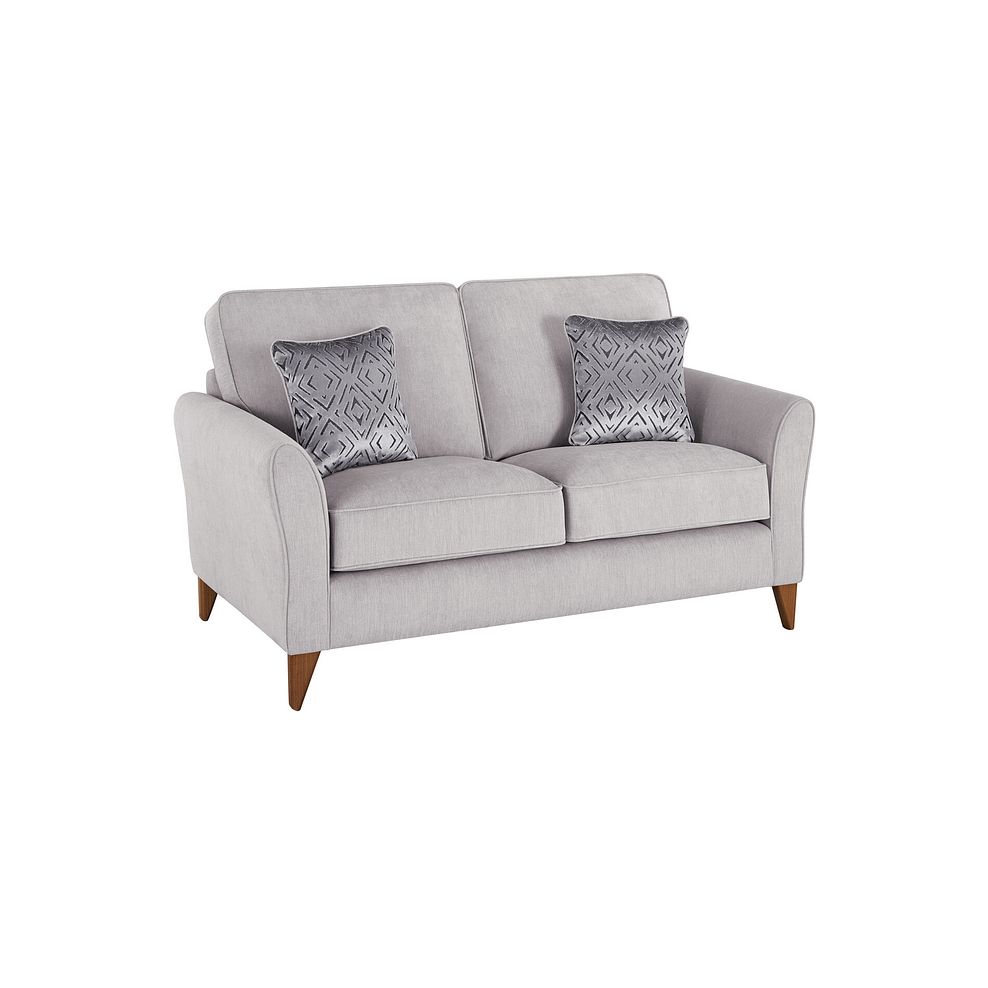 Jasmine 2 Seater Sofa in Campo Fabric - Silver with Khalifa Steel Scatters