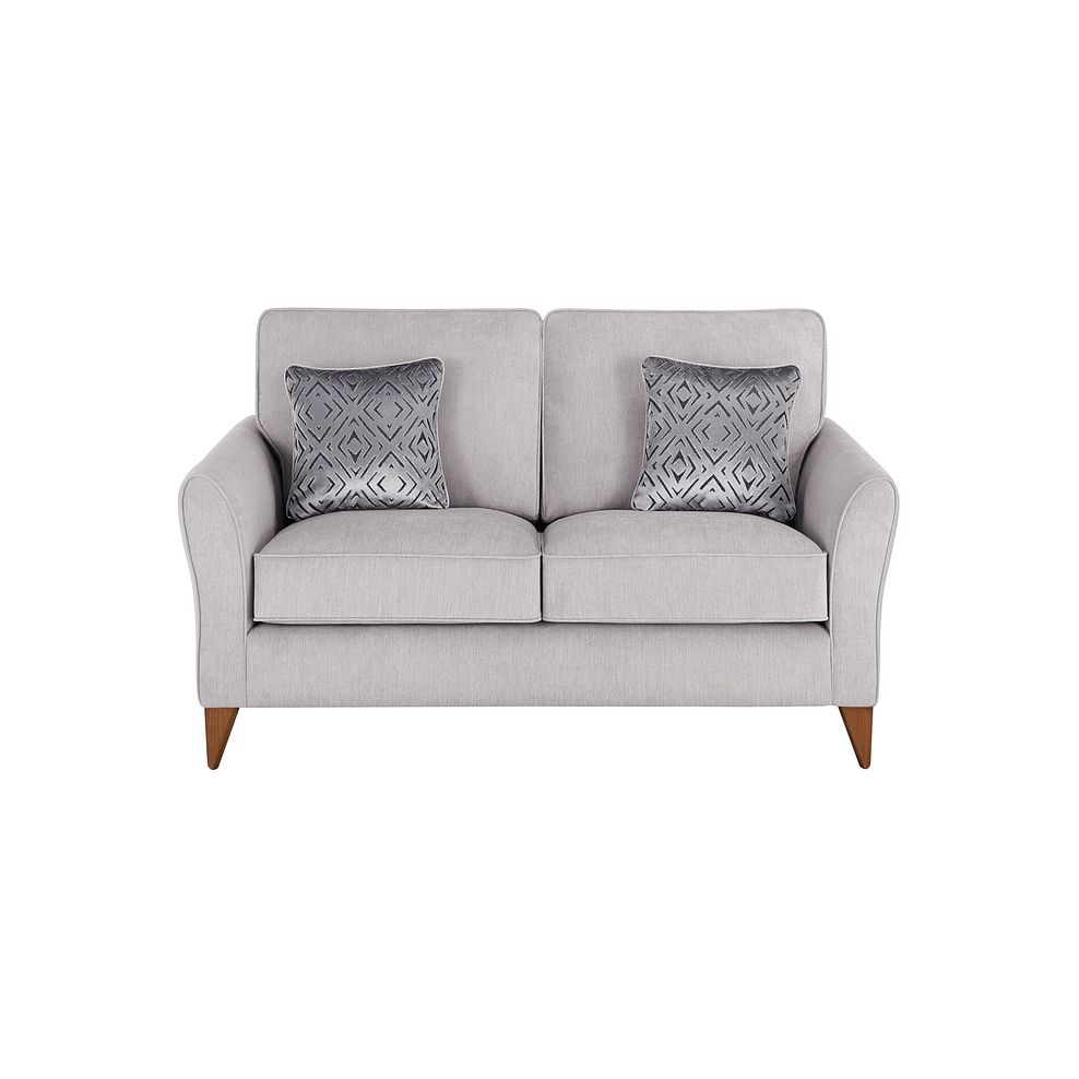 Jasmine 2 Seater Sofa in Campo Fabric - Silver with Khalifa Steel Scatters 2