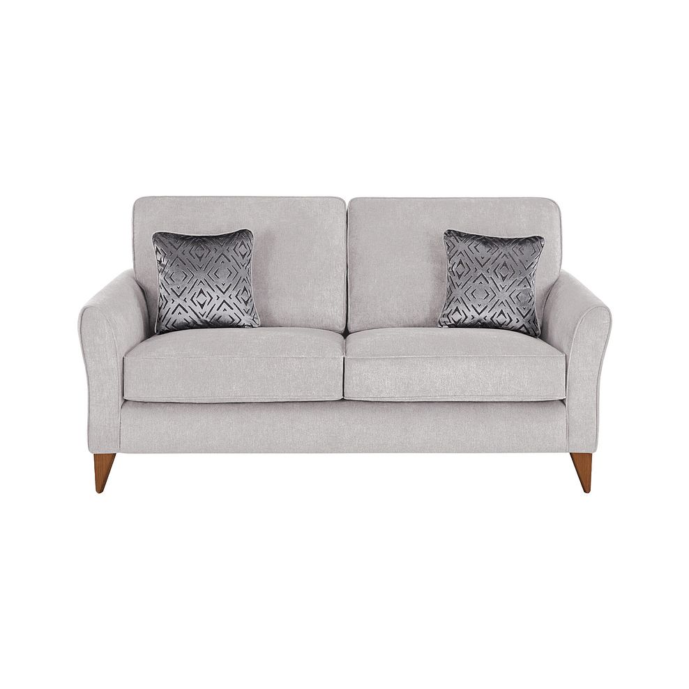 Jasmine 3 Seater Sofa in Campo Fabric - Silver with Khalifa Steel Scatters 3