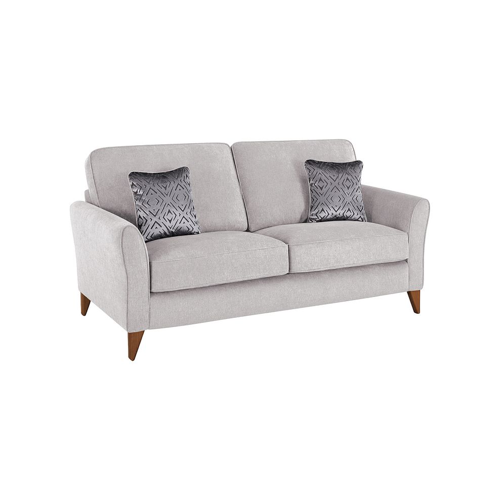 Jasmine 3 Seater Sofa in Campo Fabric - Silver with Khalifa Steel Scatters 2